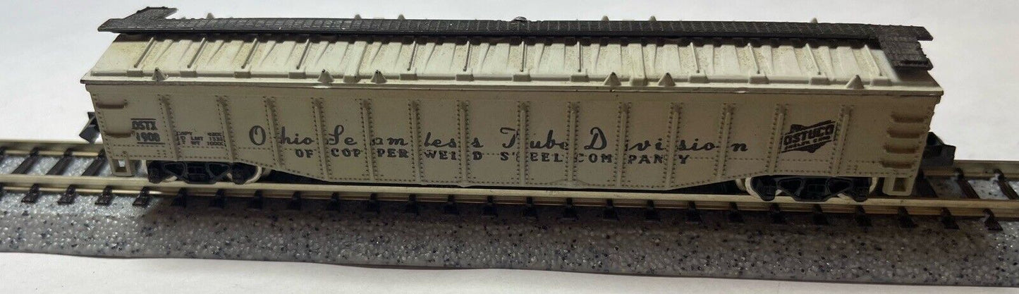 N Scale Set of 2 AHM 5299 Ohio Seamless Tube Division Covered Gondola #1908