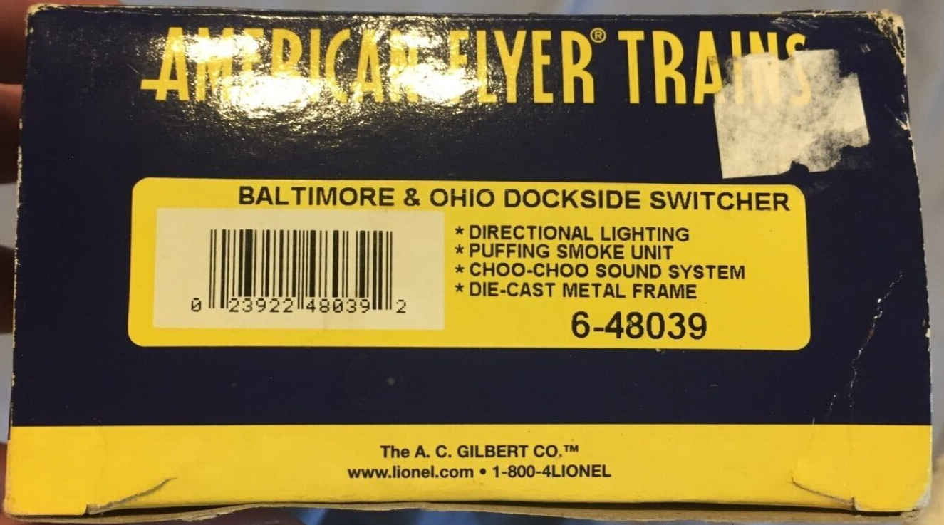 American Flyer Baltimore & Ohio Dockside Switcher BOX ONLY #6-48039