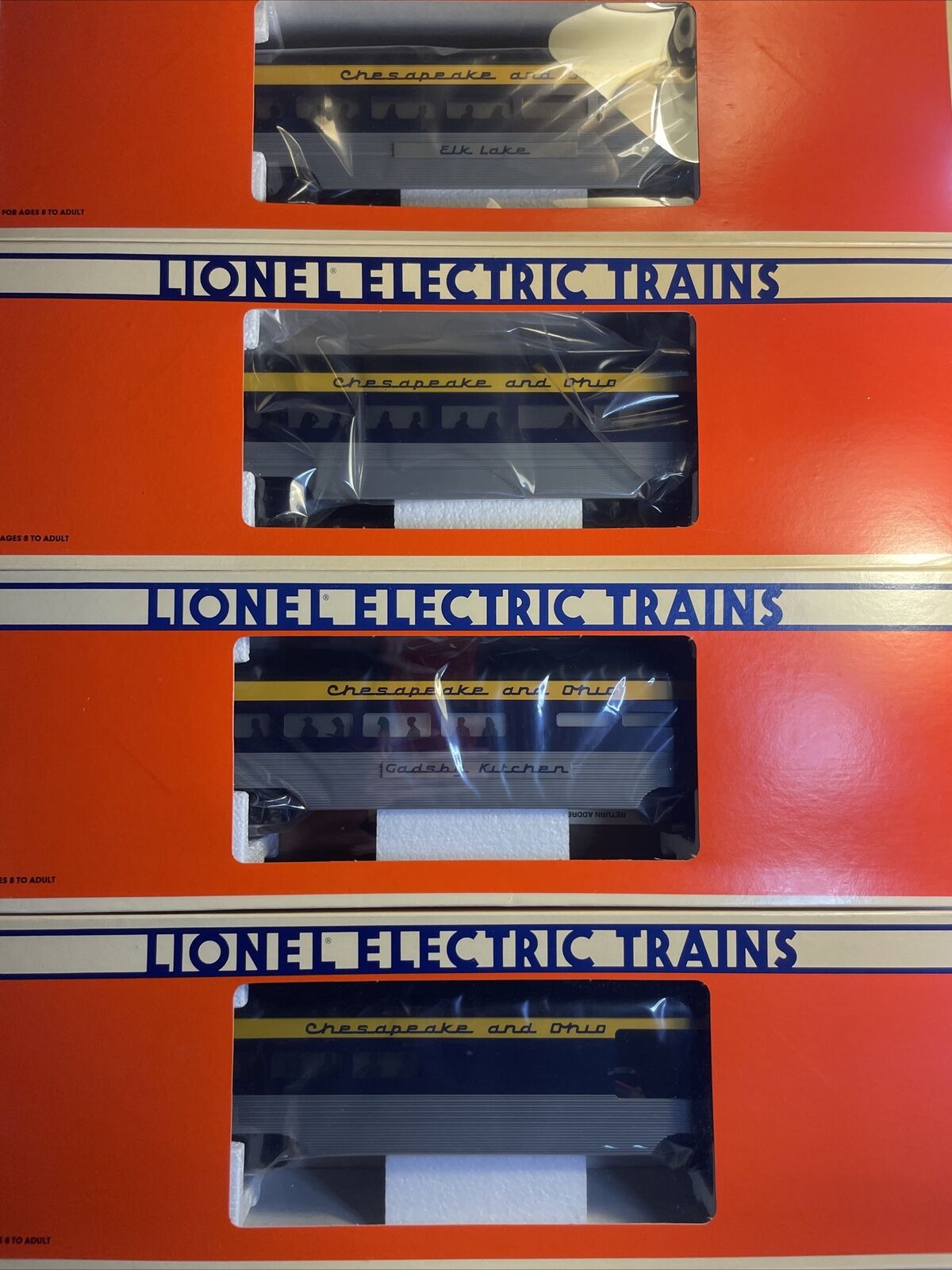 🚂 Lionel 6-19145-48 Chesapeake & Ohio C&O 4 Car Aluminium Passenger Set MINT!!