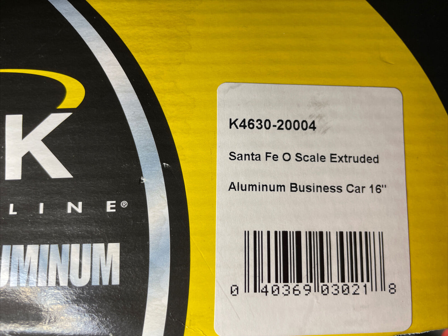 K-Line K4630-20004 Santa Fe Super Chief 16" Aluminum Business Car Passenger NIB