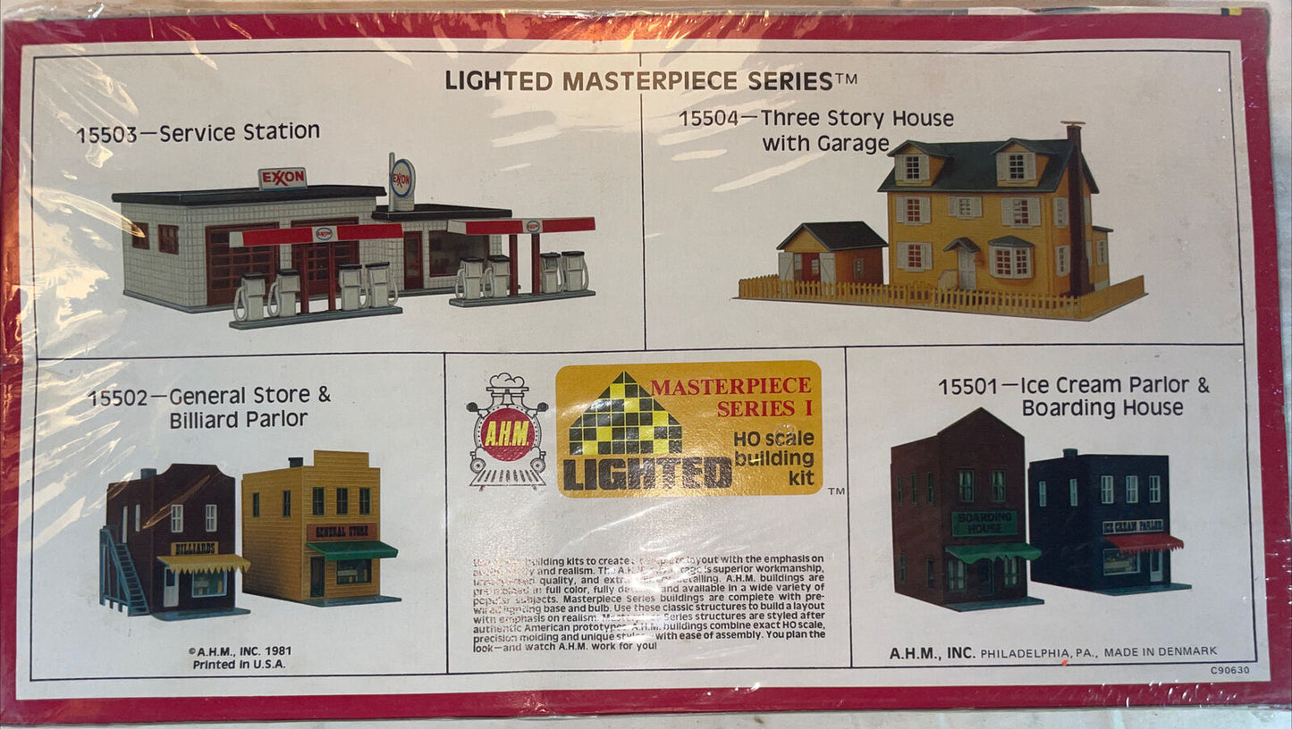 🚂 HO Scale AHM 15501 Ice Cream Parlor and Boarding House. NIB / Sealed! C-10!