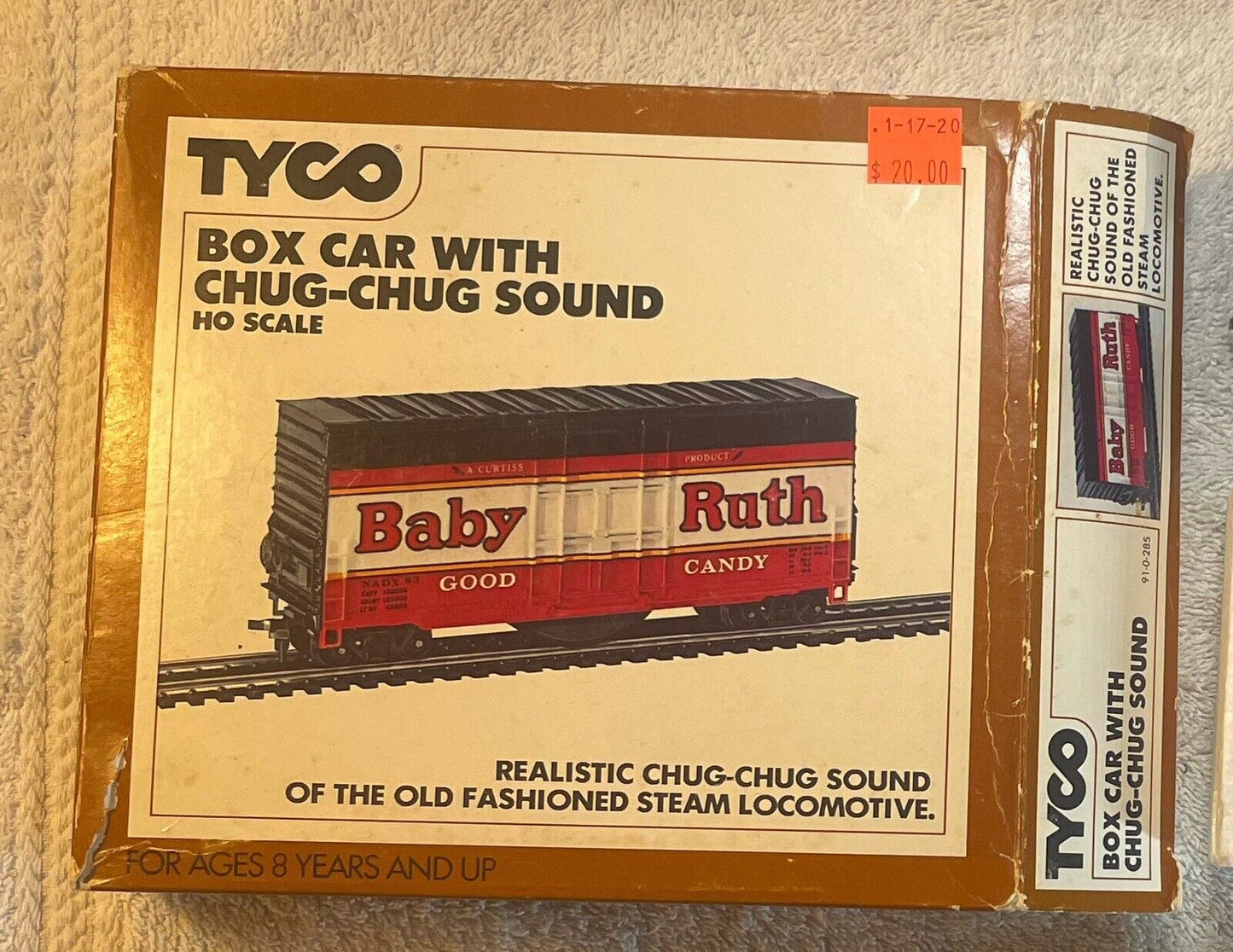 HO Scale TYCO BABY RUTH Box Car with CHUG-CHUG SOUND Model # 902 Original Box