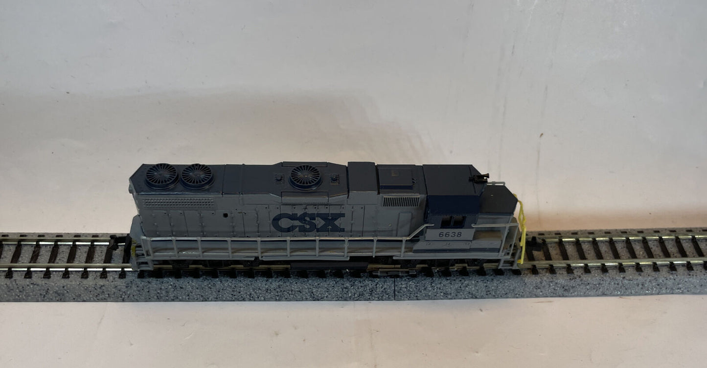 N Scale Life-Like 7842 GP38 Diesel Locomotive Train CSX #6638 Serviced! Tested!